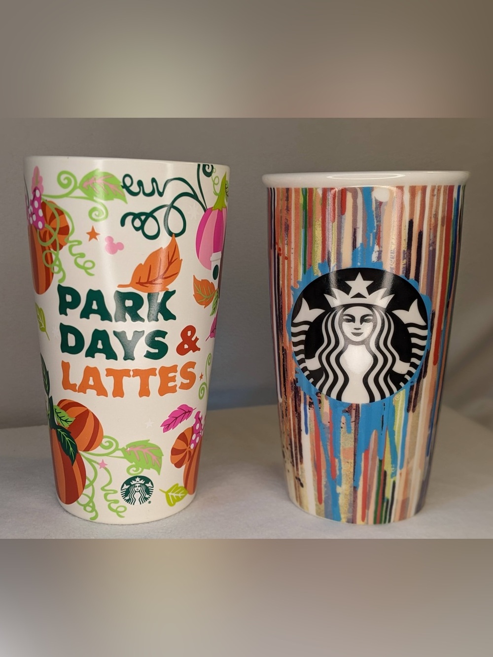 Starbucks Tumblers – Disney “Parks Days & Lattes” ‘25 & “Paint Drip Stripes” ‘15